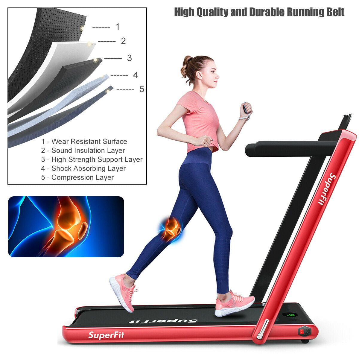1-12Kph Folding Electric Treadmill with Bluetooth Capability