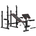 Weight Bench with Bench Press Rack, Preacher Curl Bench, Leg Curl Machine, Incline or Flat Workout Bench for Home Gym