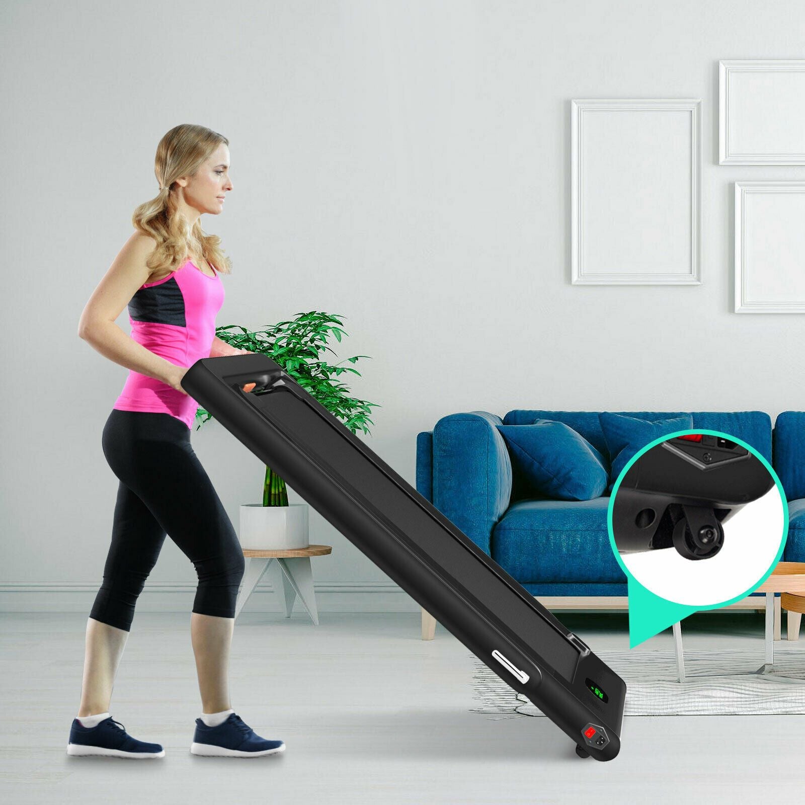 1-12Kph Folding Electric Treadmill with Bluetooth Capability
