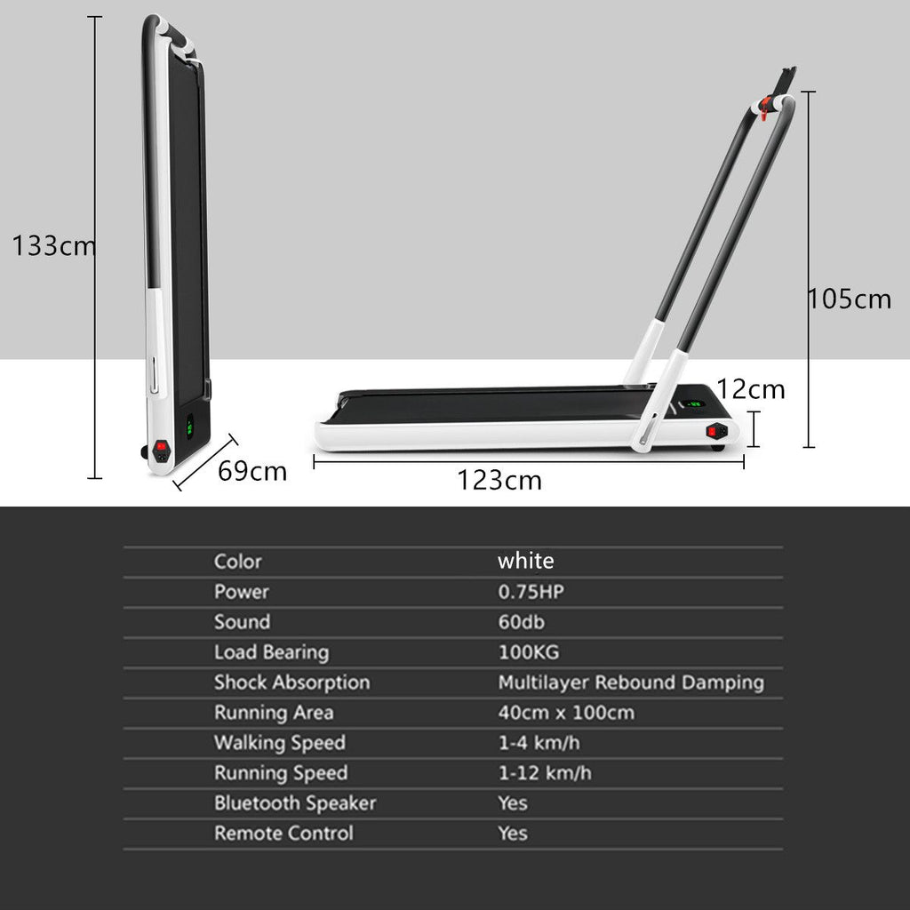 Folding Treadmill with LED Display Bluetooth Speaker