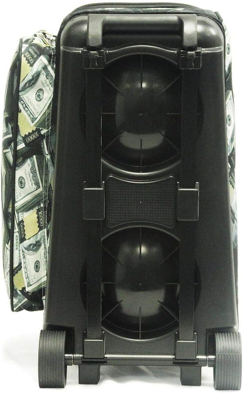 Deluxe Double Roller 2 Ball Bowling Bag with Large Separate Shoe Compartment (Up to 2 Pairs of Shoes) and Accessory Pockets, Sturdy Square Handle - Extends to 40" - Pro Options Available