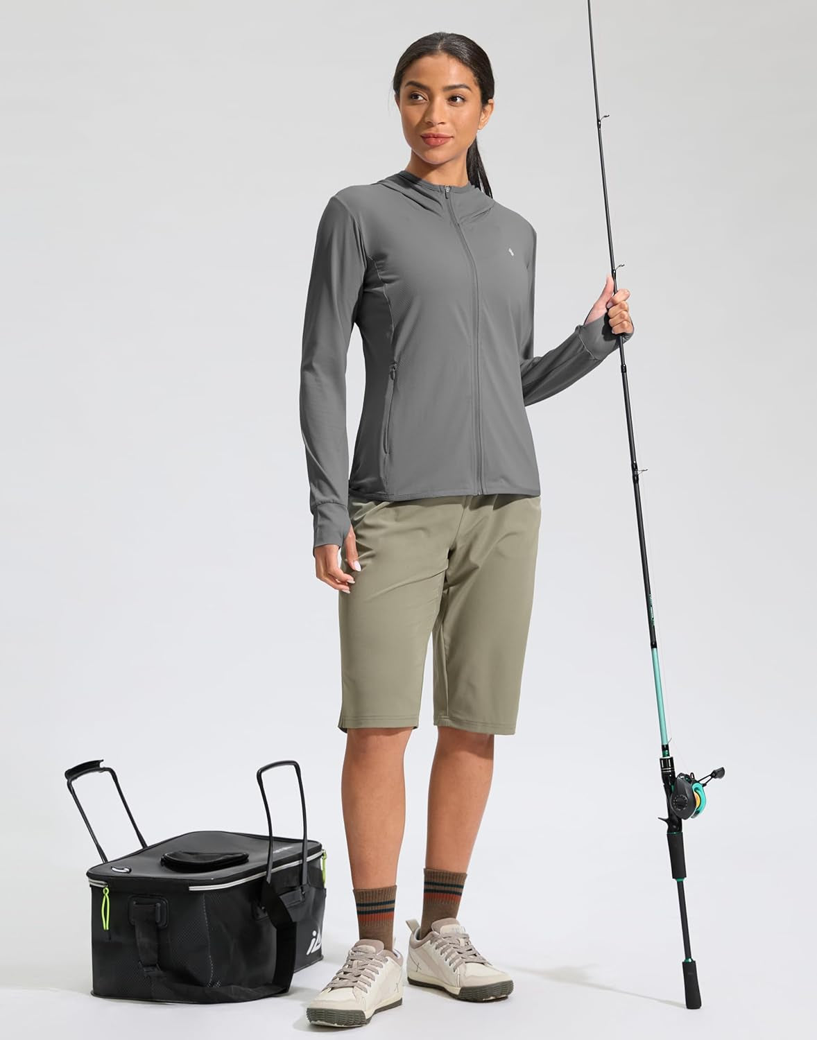 Women'S UPF 50+ Sun Protection Hoodie Jacket Lightweight Long Sleeve Sun Shirt for Women with Pocket Hiking Outdoor