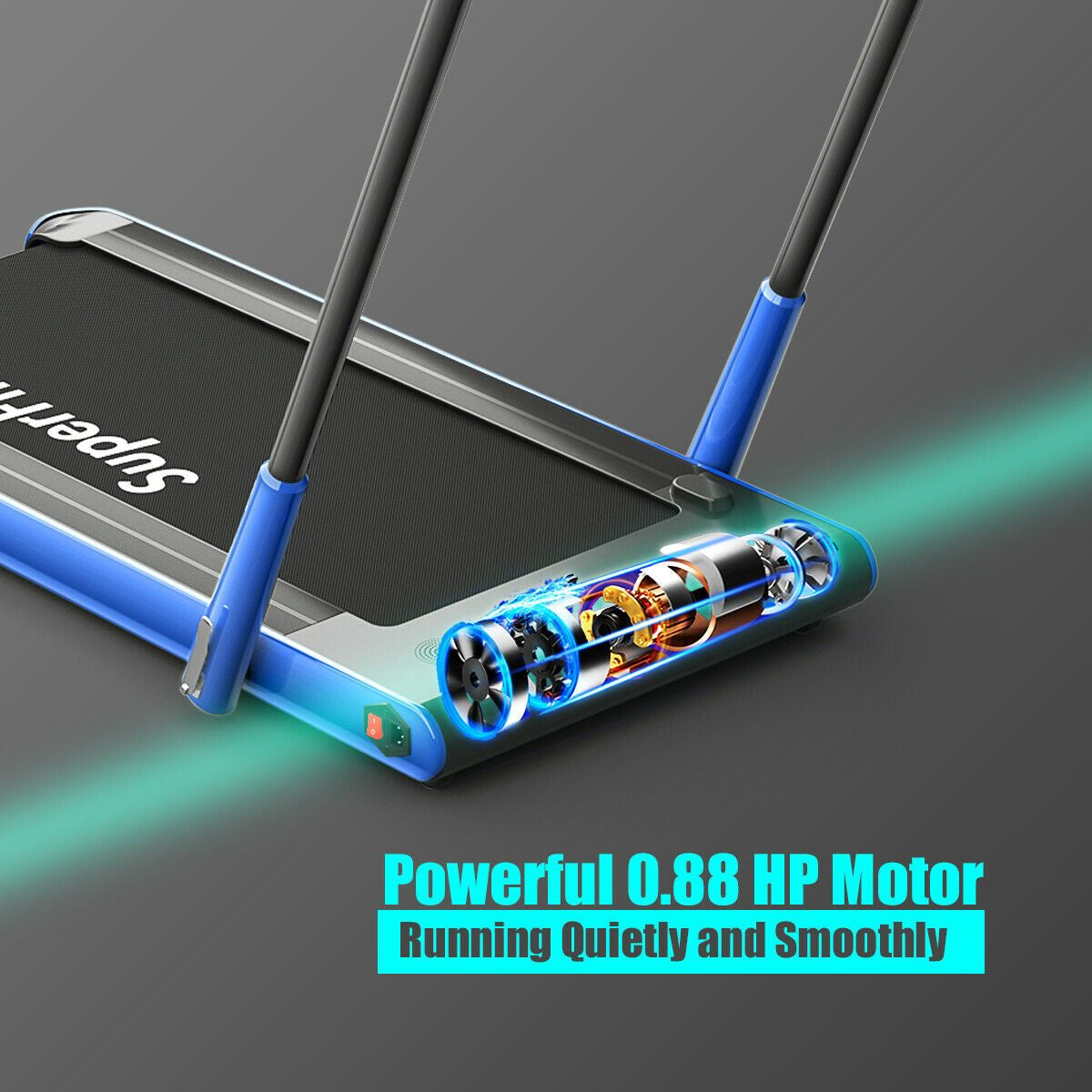 1-12Kph Folding Electric Treadmill with Bluetooth Capability