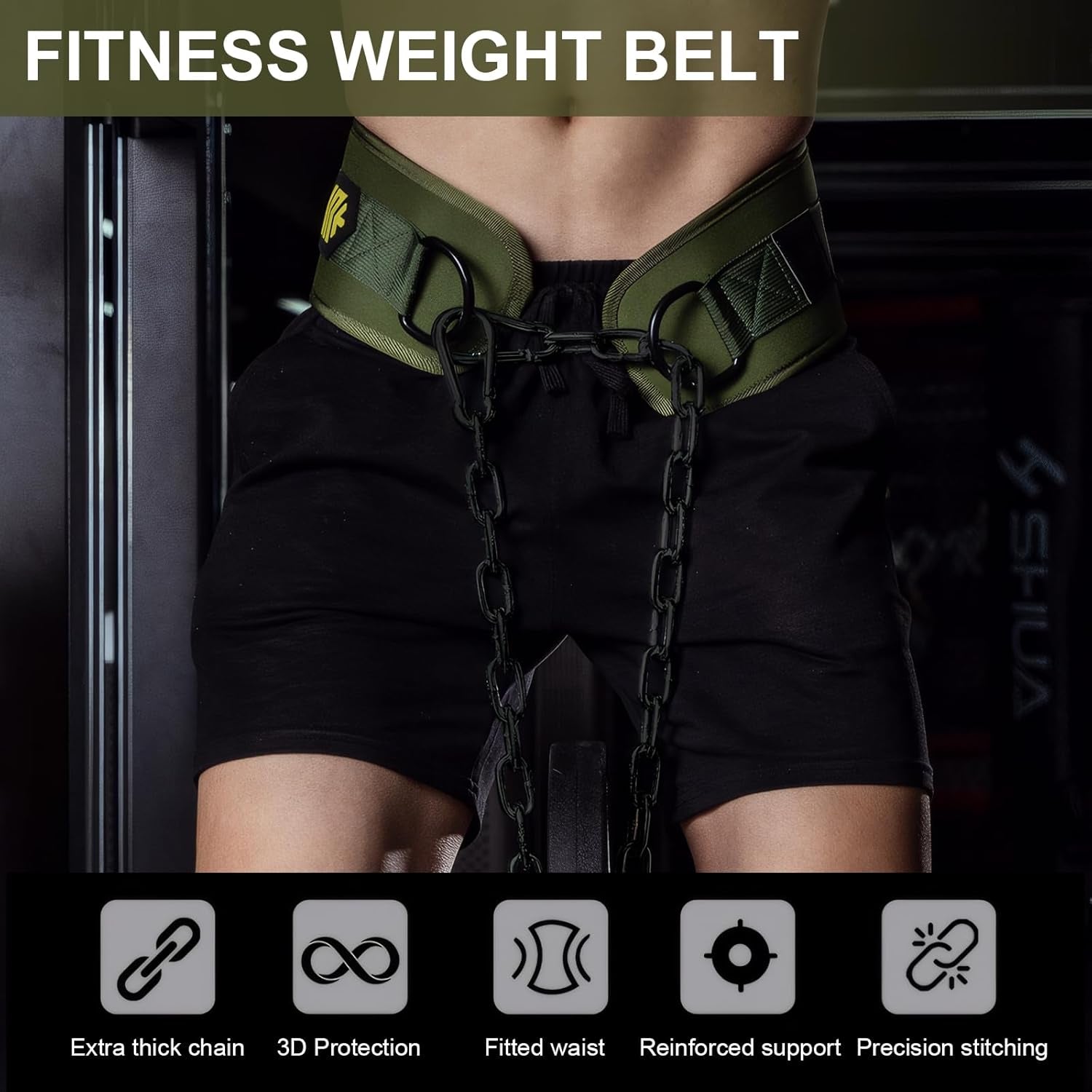 Weight Lifting Belt Pull Up, Dip Belt with Chain, Weightlifting Belts for Men Wo