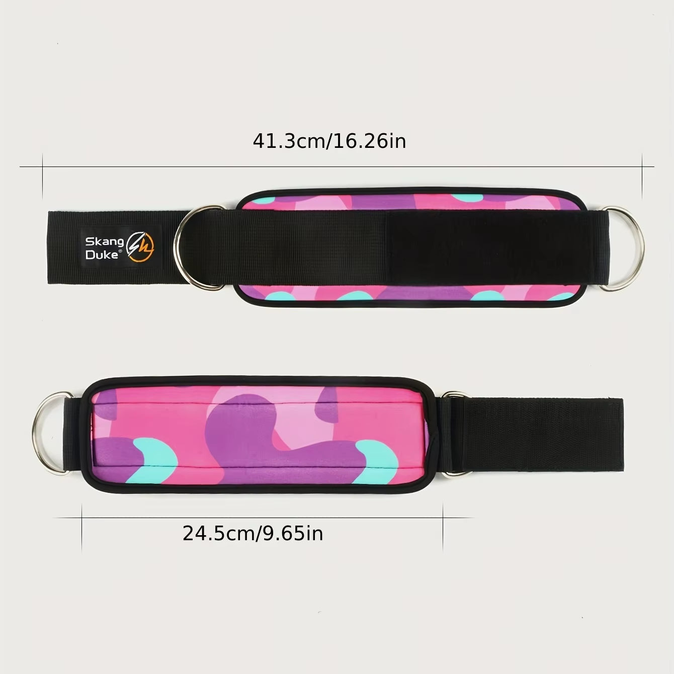 1Pc Adjustable D-Ring Ankle Straps for Cable Machines - Comfortable Ankle Cuffs for Glute & Leg Muscle Strength Training in Gym