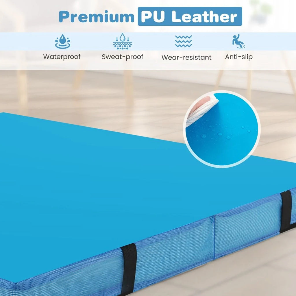 Folding Gymnastic Mat with PU Leather Cover and Carrying Handles