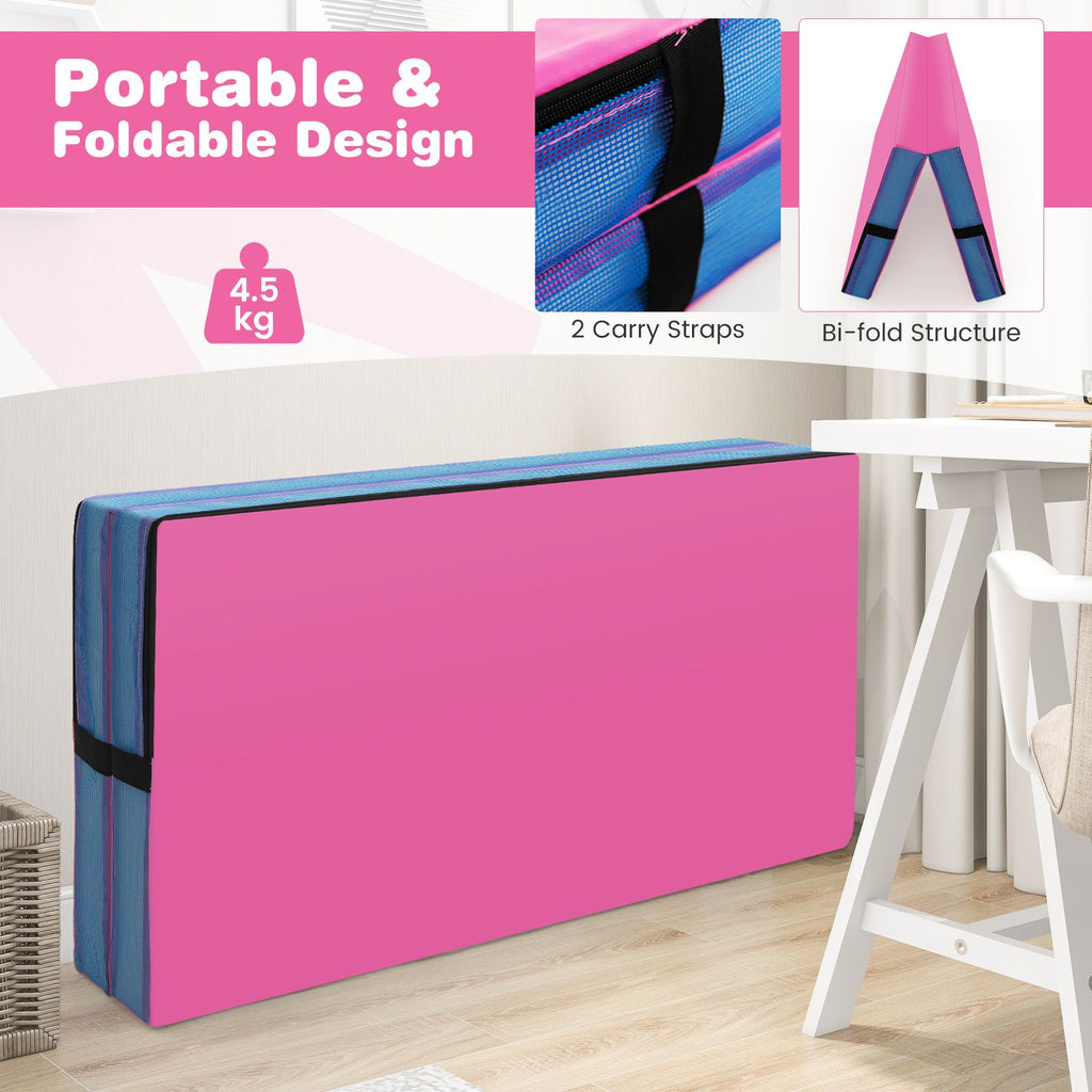 Folding Gymnastic Mat with PU Leather Cover and Carrying Handles