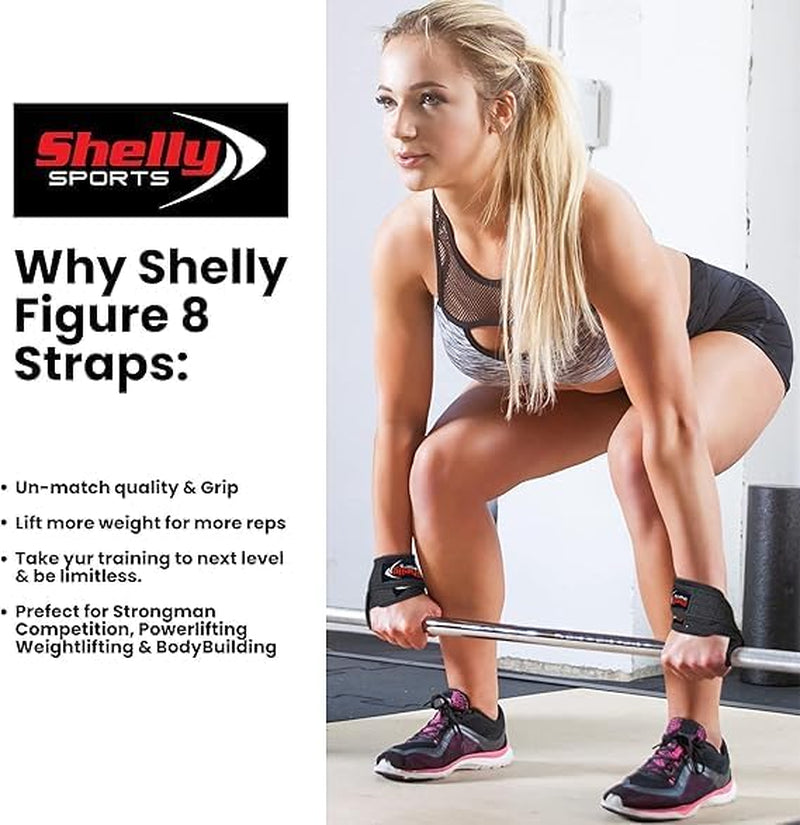 Shelly Figure 8 Weight Lifting Straps, Heavy Duty Gym Wrist Straps with Padded C