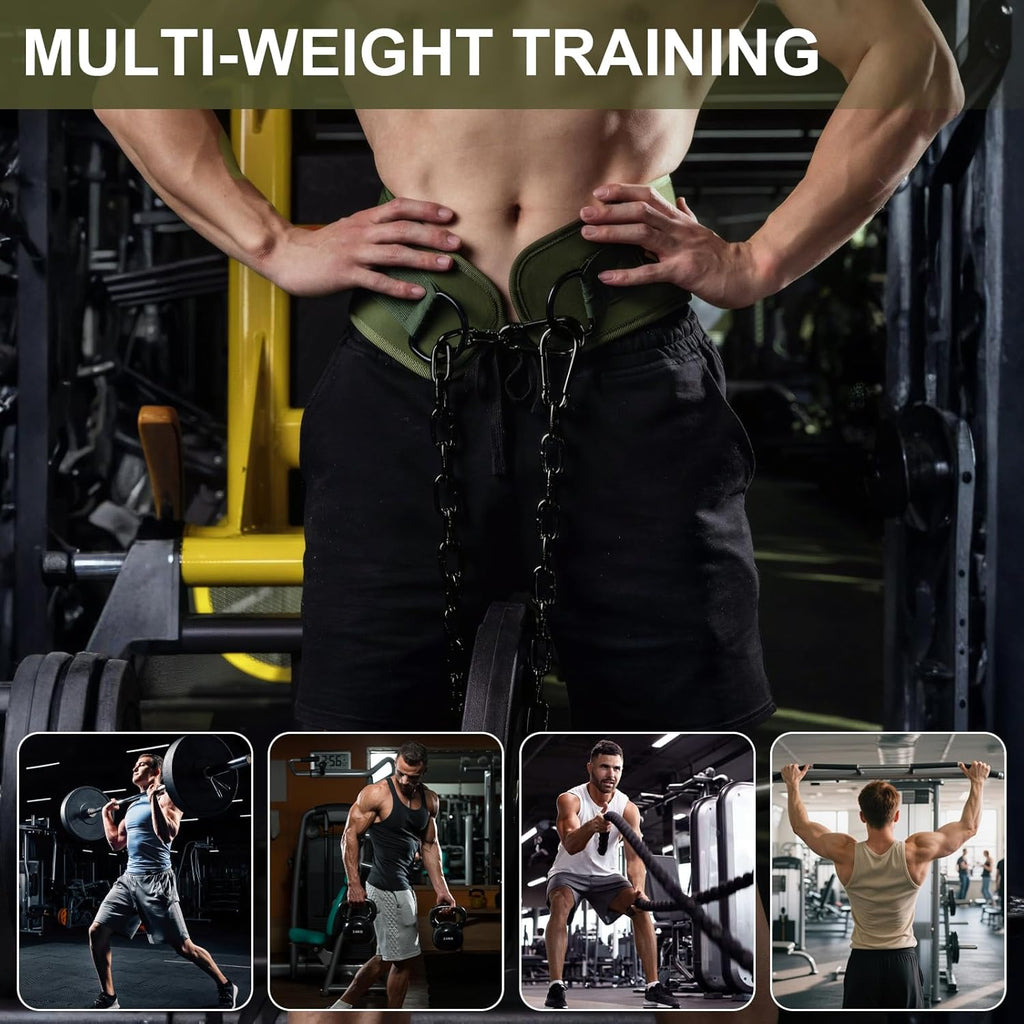 Weight Lifting Belt Pull Up, Dip Belt with Chain, Weightlifting Belts for Men Wo