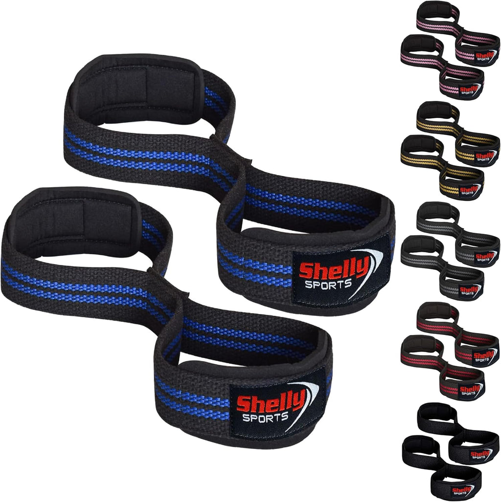 Shelly Figure 8 Weight Lifting Straps, Heavy Duty Gym Wrist Straps with Padded C