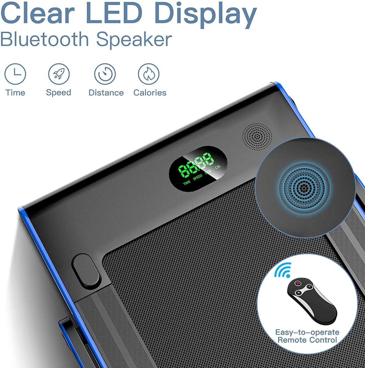 1-12Kph Folding Electric Treadmill with Bluetooth Capability