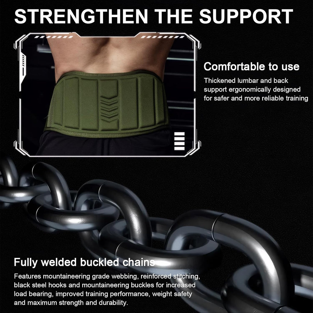 Weight Lifting Belt Pull Up, Dip Belt with Chain, Weightlifting Belts for Men Wo